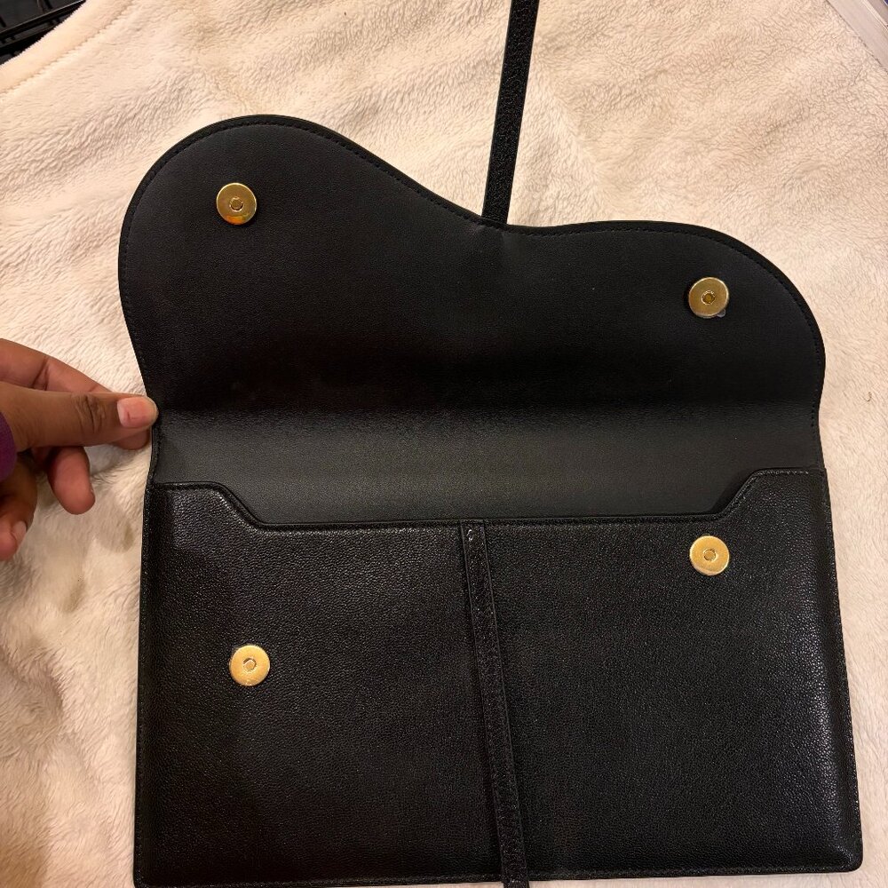 Dior Black Leather Saddle Pouch - like new